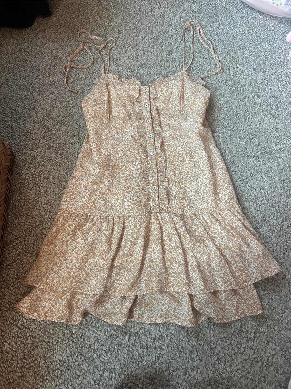 Floral Tie-Shoulder Ruffle Sundress
